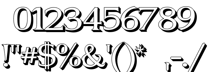 Jhunwest 3D Font OTHER CHARS