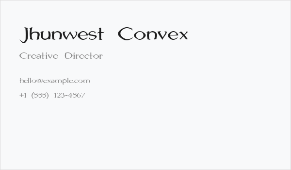 Jhunwest Convex Business Card