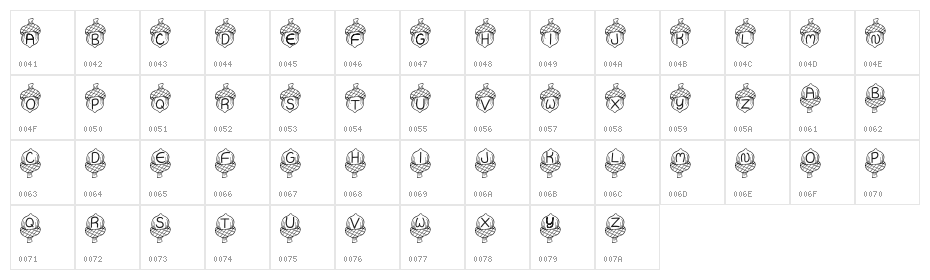 JI Acorn Character Map