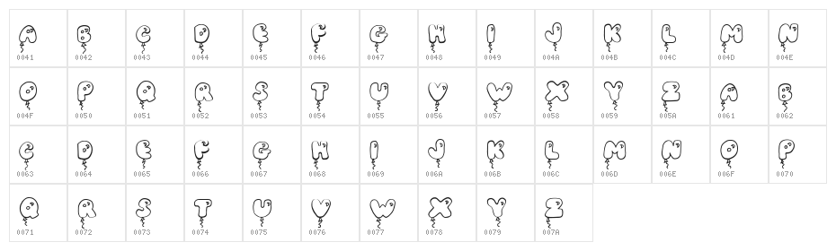 JI Balloon Caps Character Map