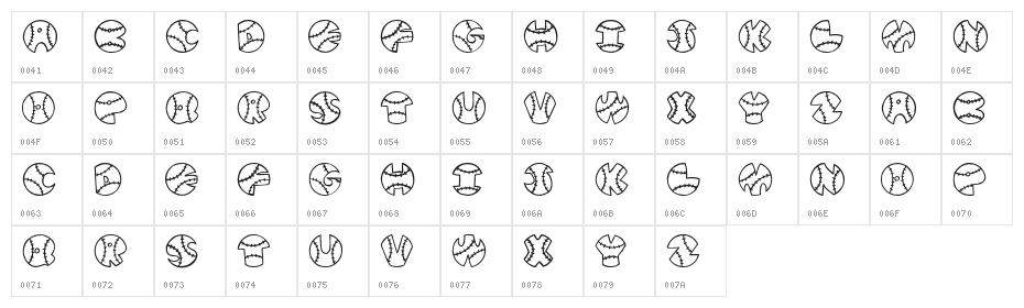 JI Baseball Character Map
