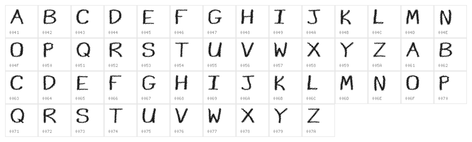JI Color Crayons Character Map