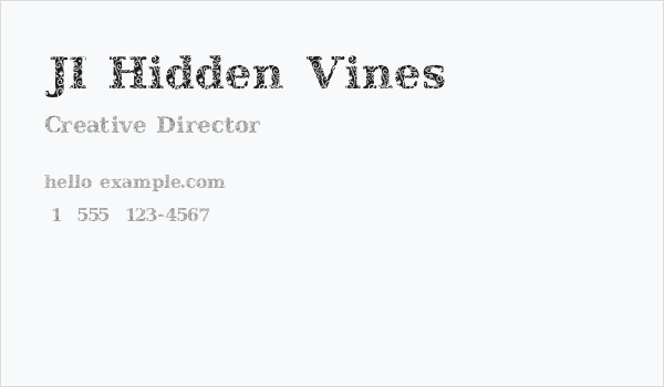 JI Hidden Vines Business Card