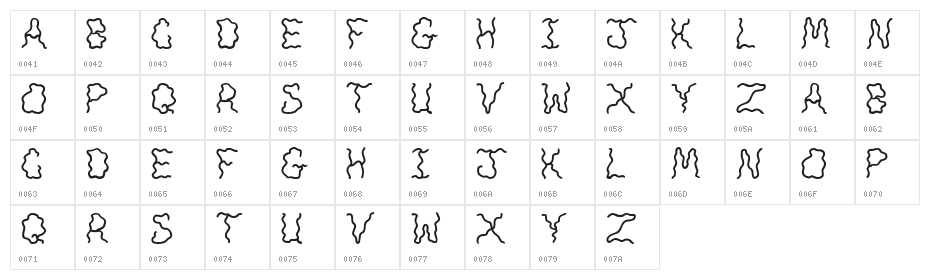 JI Noodles Character Map