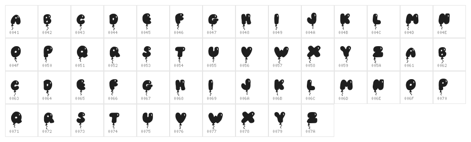 JI Solid Balloon Caps Character Map