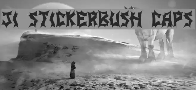 JI Stickerbush Caps Font examples