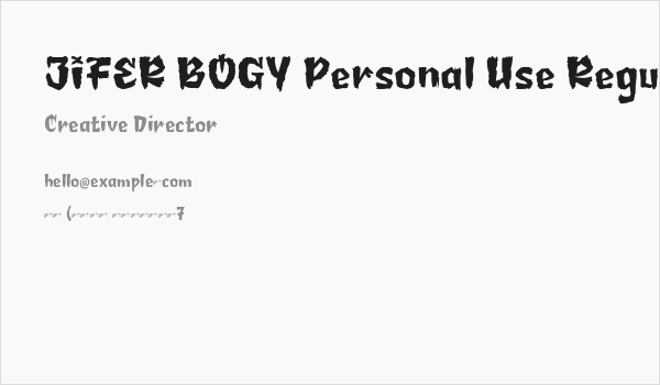 JIFER BOGY Personal Use Regular Business Card