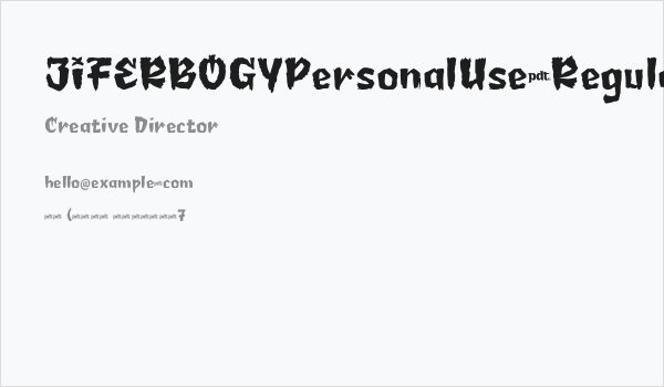 JIFERBOGYPersonalUse-Regular Business Card