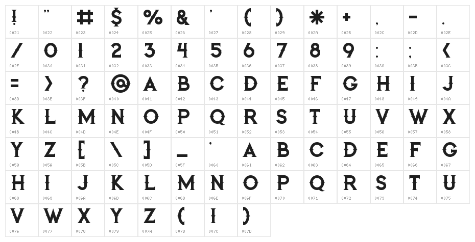 Jibril Regular Character Map