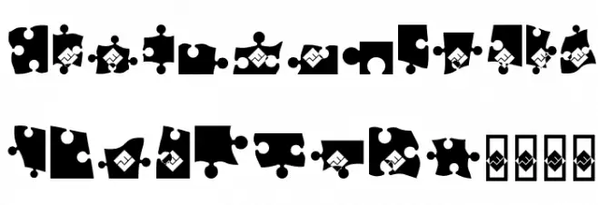 Jigsaw Puzzle Black Font Alte caractere