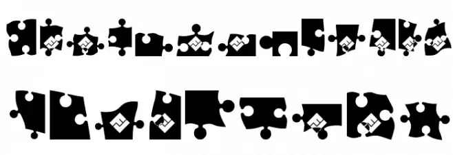 Jigsaw Puzzle Black 字体 大写