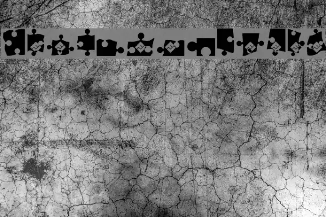 Jigsaw Puzzle Black Font examples