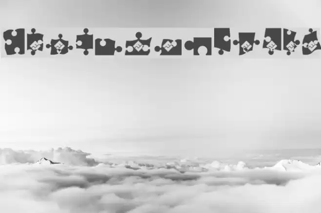 Jigsaw Puzzle Black Font examples