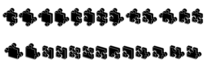 Jigsaw Puzzles 3D Filled Regular Font OTHER CHARS