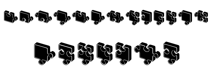 Jigsaw Puzzles 3D Filled Regular Font LOWERCASE