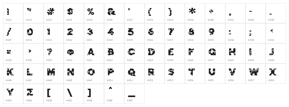 Jigsaw Trouserdrop Character Map