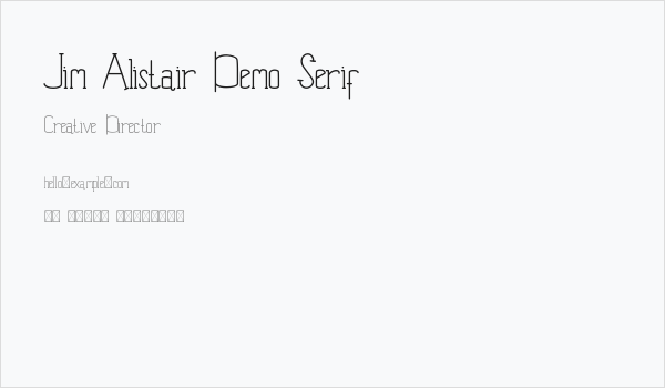 Jim Alistair Demo Serif Business Card