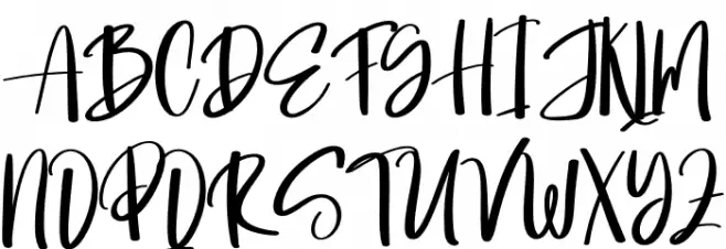 Jim Signature Caratteri MAIUSCOLE