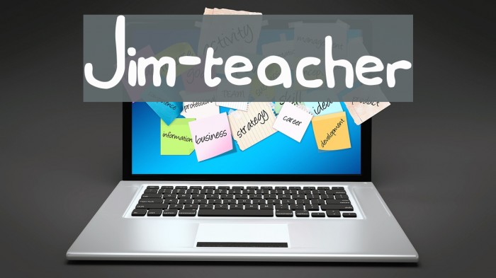 Jim-teacher Font examples