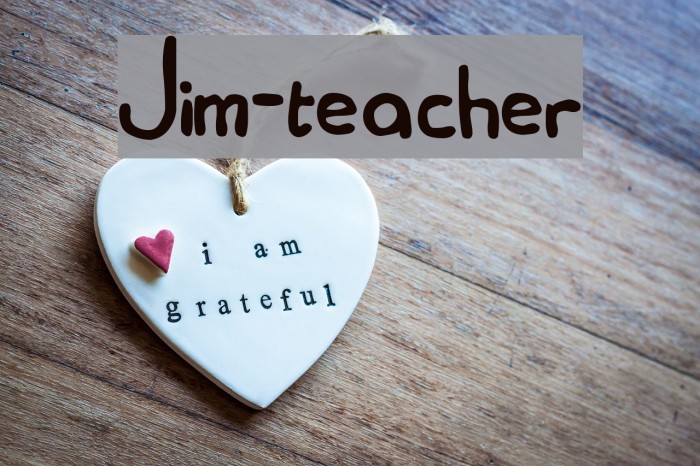 Jim-teacher Font examples