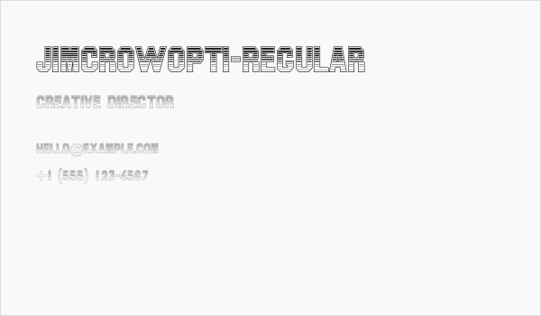 JimCrowOpti-Regular Business Card