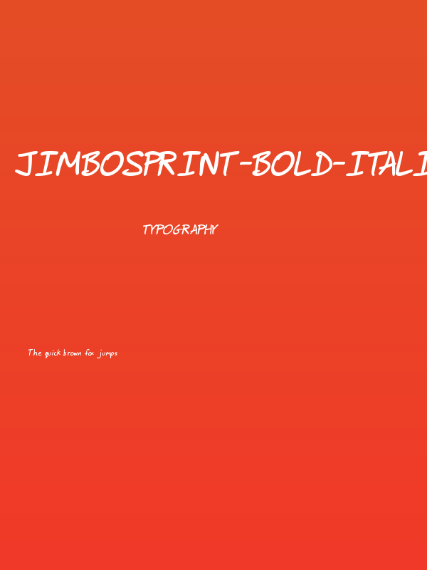 JimbosPrint-Bold-Italic Poster