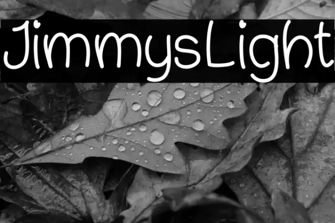 JimmysLight Schriftart examples