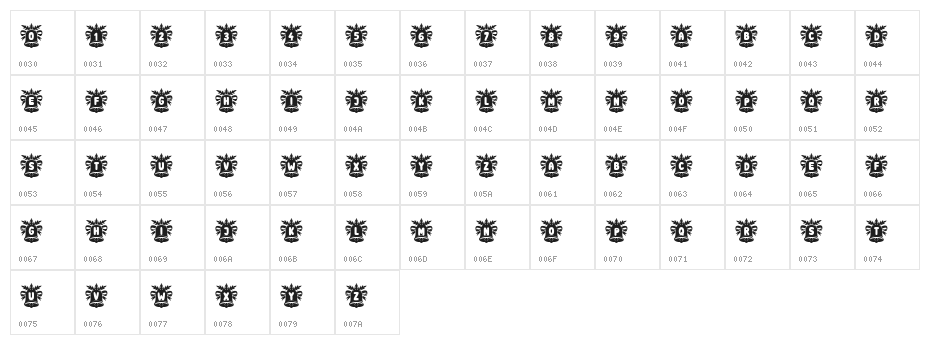 Jingle Bells Regular Character Map