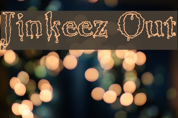 Jinkeez Out Font examples