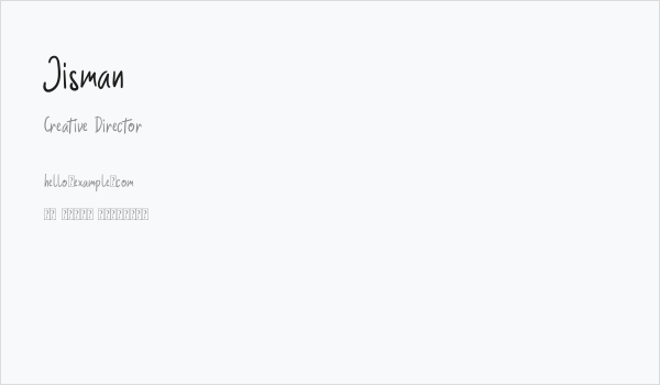 Jisman Business Card