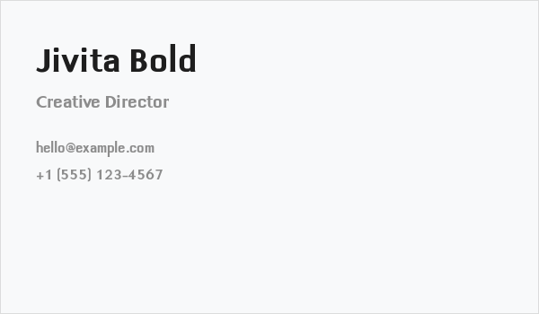 Jivita Bold Business Card