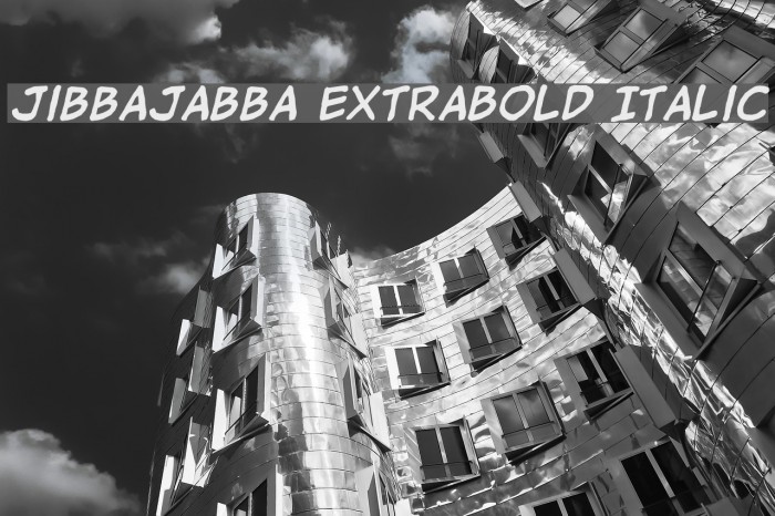 jibbajabba ExtraBold Italic Font examples