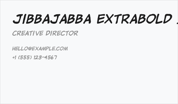 jibbajabba ExtraBold Italic Business Card