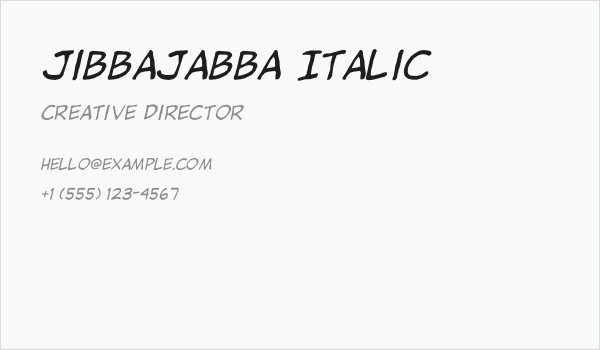 jibbajabba Italic Business Card