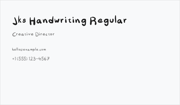 Jks Handwriting Regular Business Card