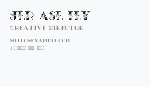 JLR ASL ILY Business Card