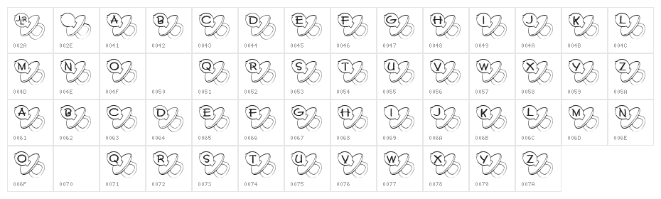 JLR Binky Character Map