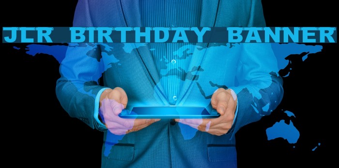 JLR Birthday Banner Font examples