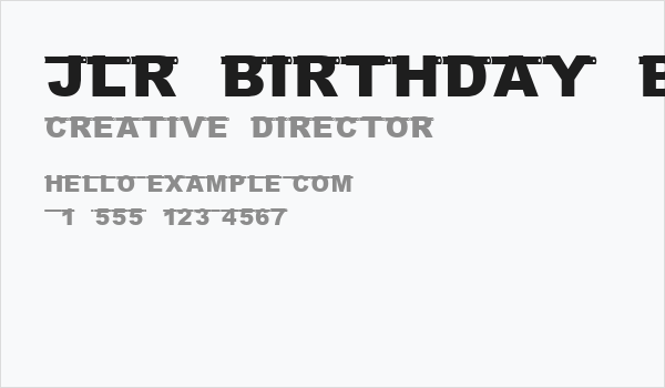 JLR Birthday Banner Business Card