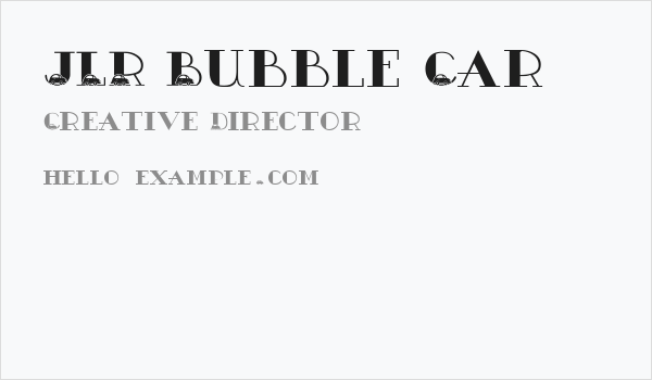 JLR Bubble Car Business Card