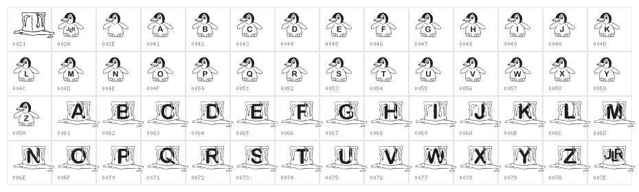 JLR Chillies Character Map