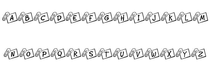 JLR Diaper Pin Font LOWERCASE