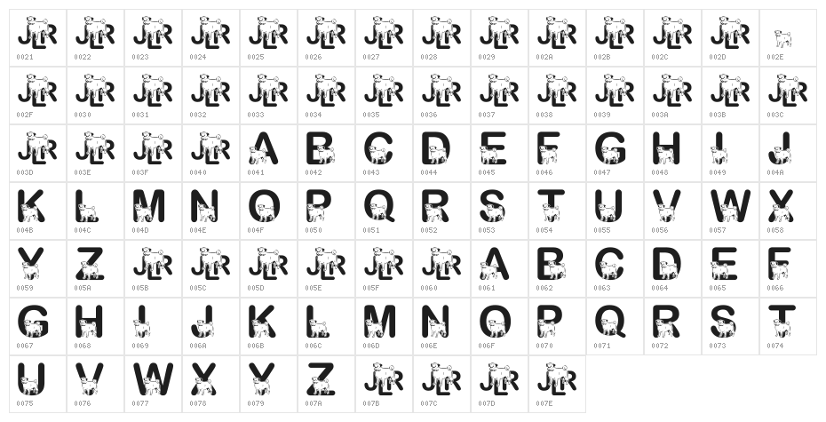 JLR Doggon! Character Map