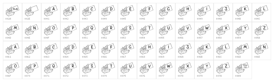 JLR Gift Tags Character Map