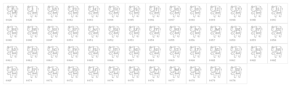 JLR Jumbo Character Map