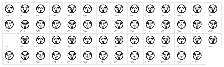 JLR Li'l Bit Drives Character Map