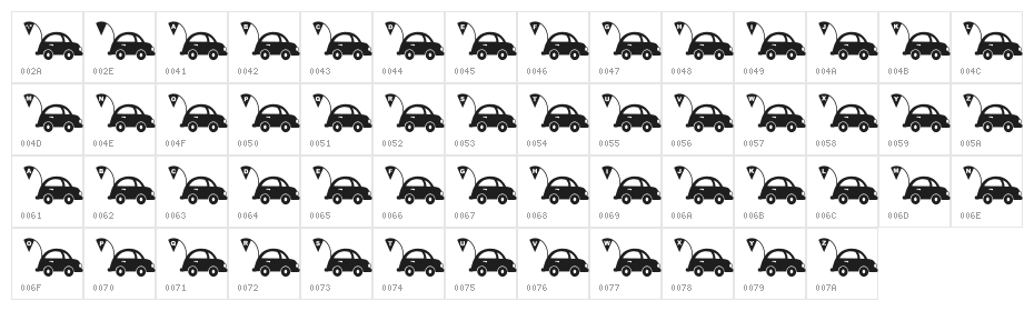 JLR Punch Buggy Character Map
