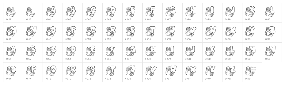 JLR Rags 1 Character Map