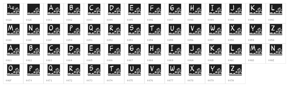 JLR School Slate Character Map