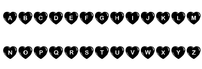 JLR Simple Hearts Font LOWERCASE
